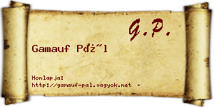 Gamauf Pál névjegykártya